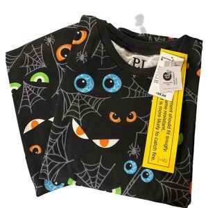 PJ Place Kids Halloween Pajamas Size 6 Black Spooky Eyes Long Sleeve Set